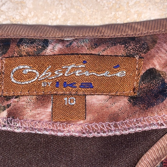 OBSTINEE by IKA blazer, maroon ribbon, tan/brown iridescent fabric, zips. M EUC - Picture 10 of 17